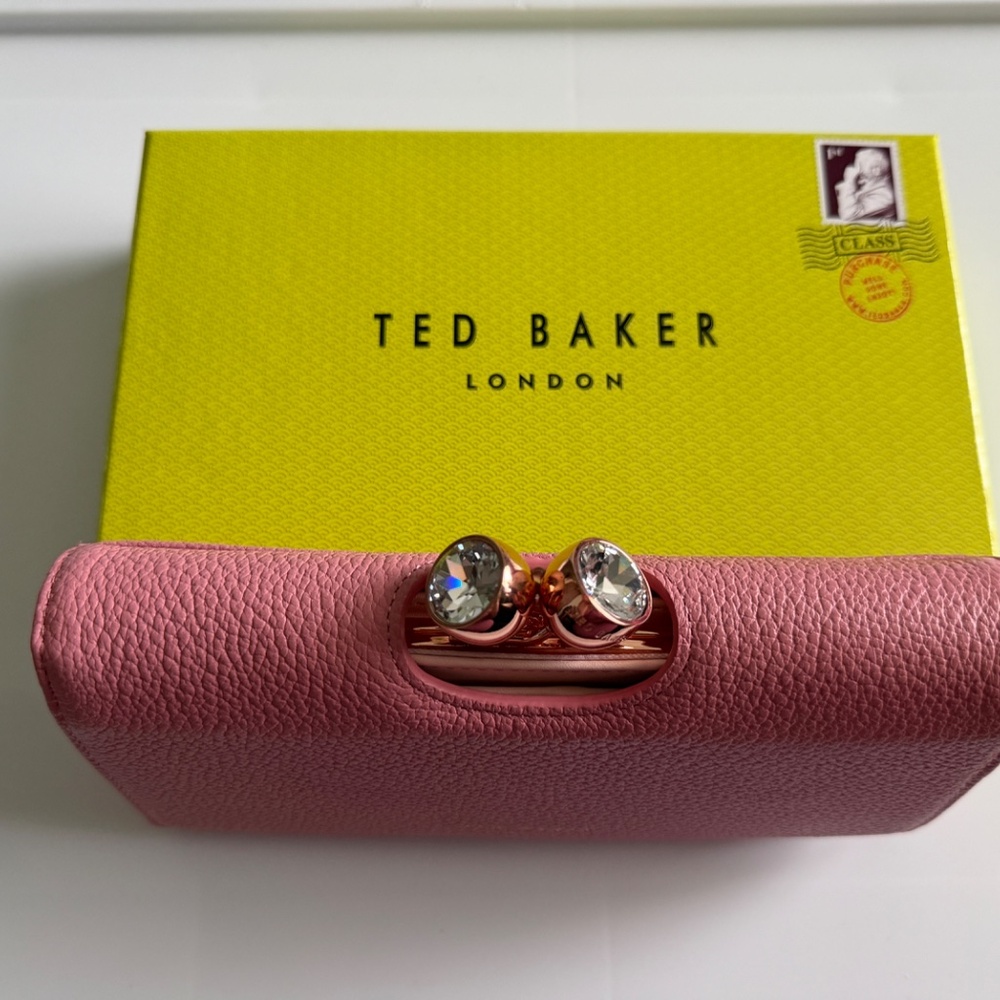 Ted Baker Large Leather Wallet with Bobble Clasp - Picture 3 of 8